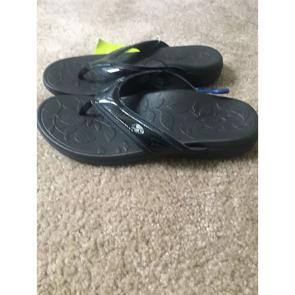 Dr. Scholl's Women's Advanced Comfort Flip Flops Sandals Sz 7 Black Shoes